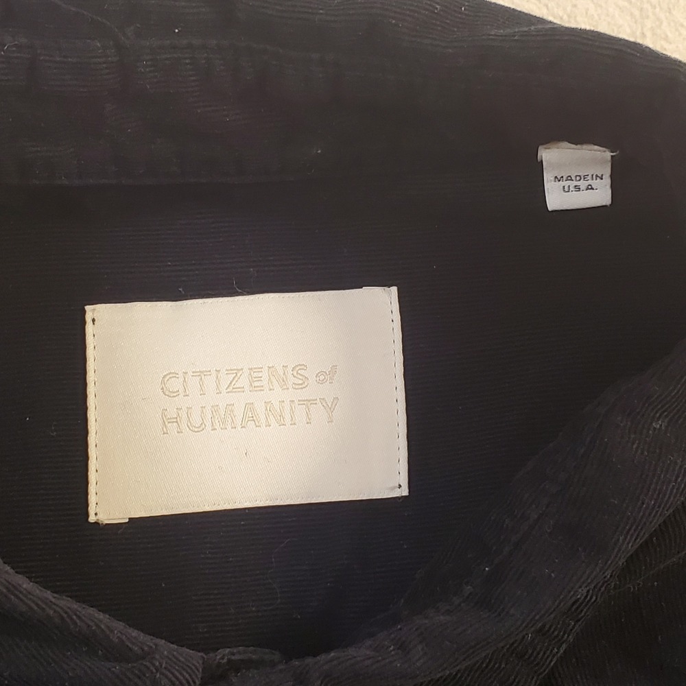 Citizens of Humanity Kayla Button Up Shirt M Blue 100% Cotton Oversized USA Made - Picture 3 of 11